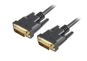 Sharkoon DVI-D-kabel – sort, Dual Link 24+1, 1 m