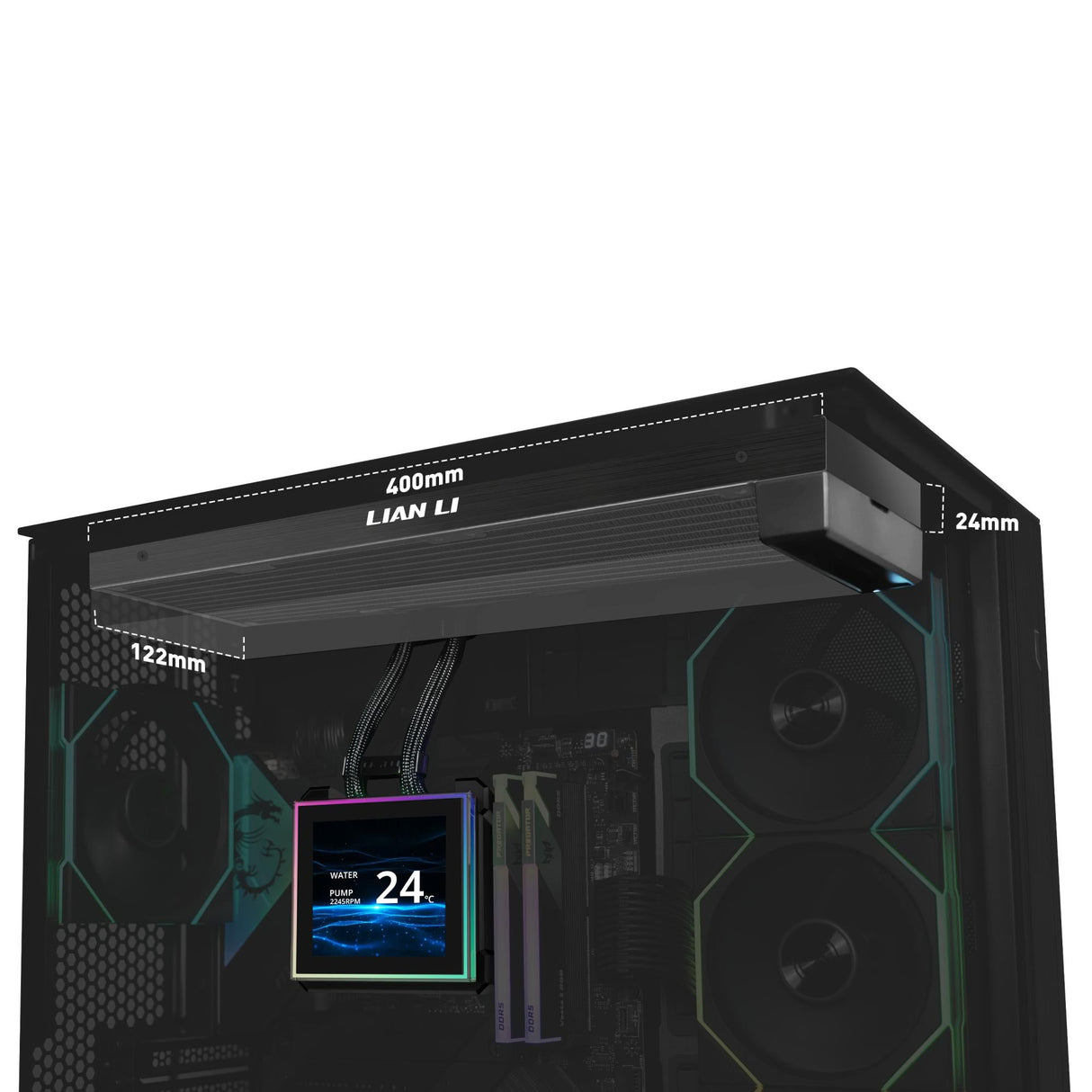 Lian Li Hydroshift II LCD-S, 360N fanless, Black Lian Li