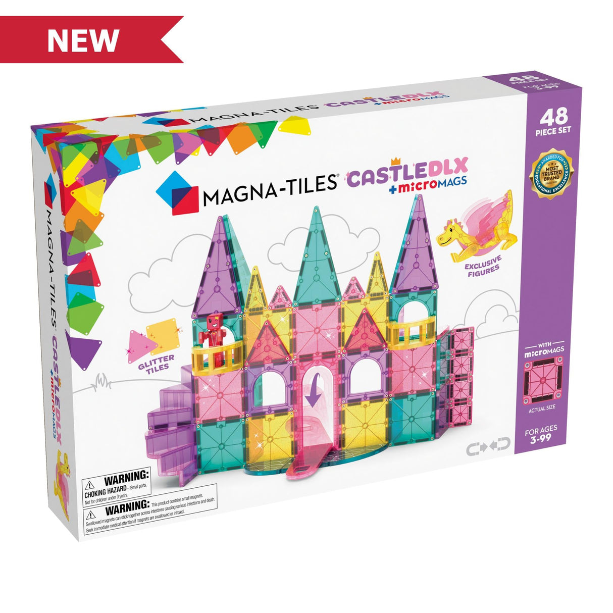 MAGNA-TILES - Castle Deluxe 48 Piece Set (90291) Magna Tiles