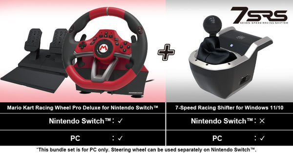 HORI Mario Kart Racing Wheel Pro Deluxe + 7-Speed Shifter – PC-bundle