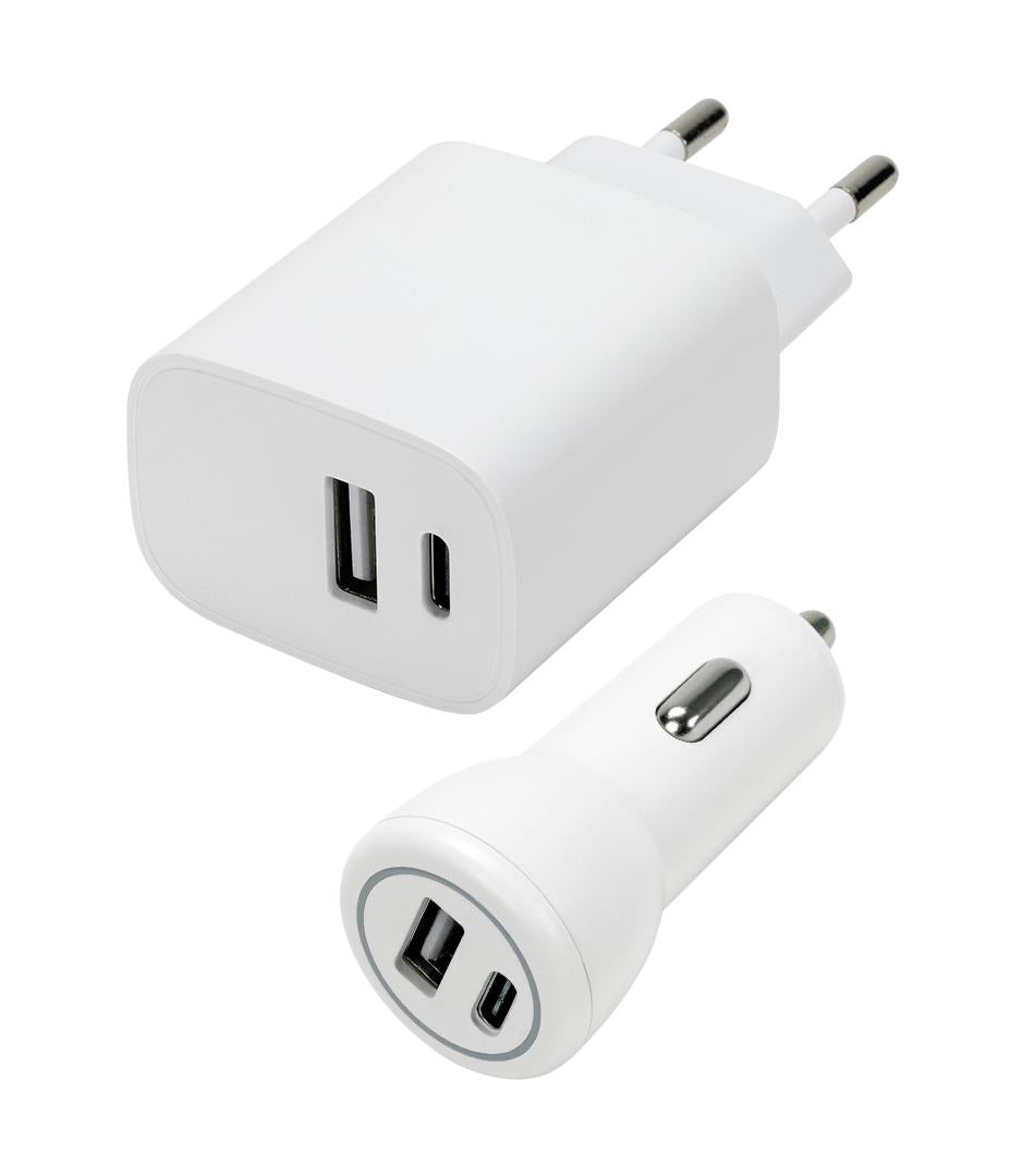 Speedlink - Wall & Car Charger Set USB-A & USB-C 15W, white Speedlink