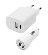 Speedlink - Wall & Car Charger Set USB-A & USB-C 15W, white Speedlink