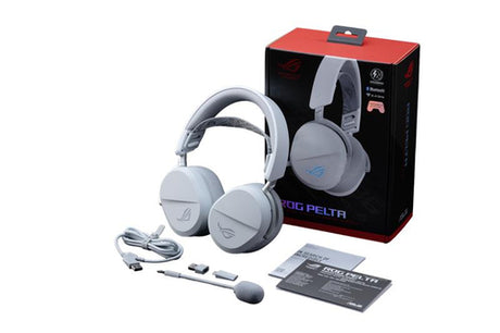 ASUS ROG Pelta – headset med emballage og tilbehør