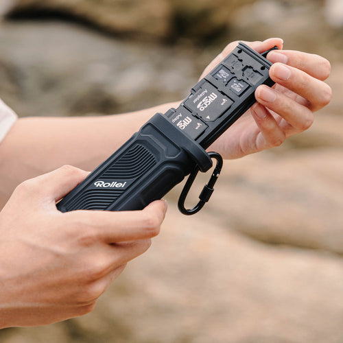 Rollei 2-i-1 Travel kortlæser og kortetui – USB-C – detalje eller anvendelse 3