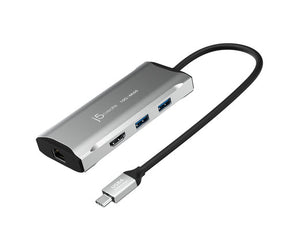 j5create – 4K/60 Hz USB-C rejsedock med 10 Gbit/s USB – Rejsedock med kabel