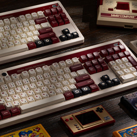 8BitDo Retro 108 Mechanical Keyboard Fami Edition – Tastatursamling illustreret