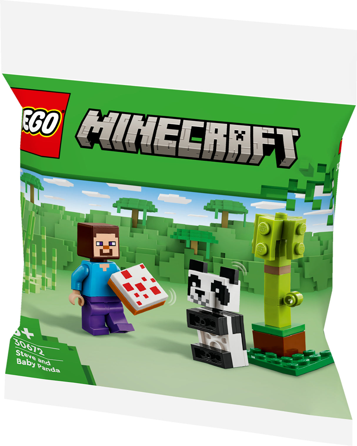 LEGO 30672 Minecraft Steve with Baby Panda, construction toy LEGO