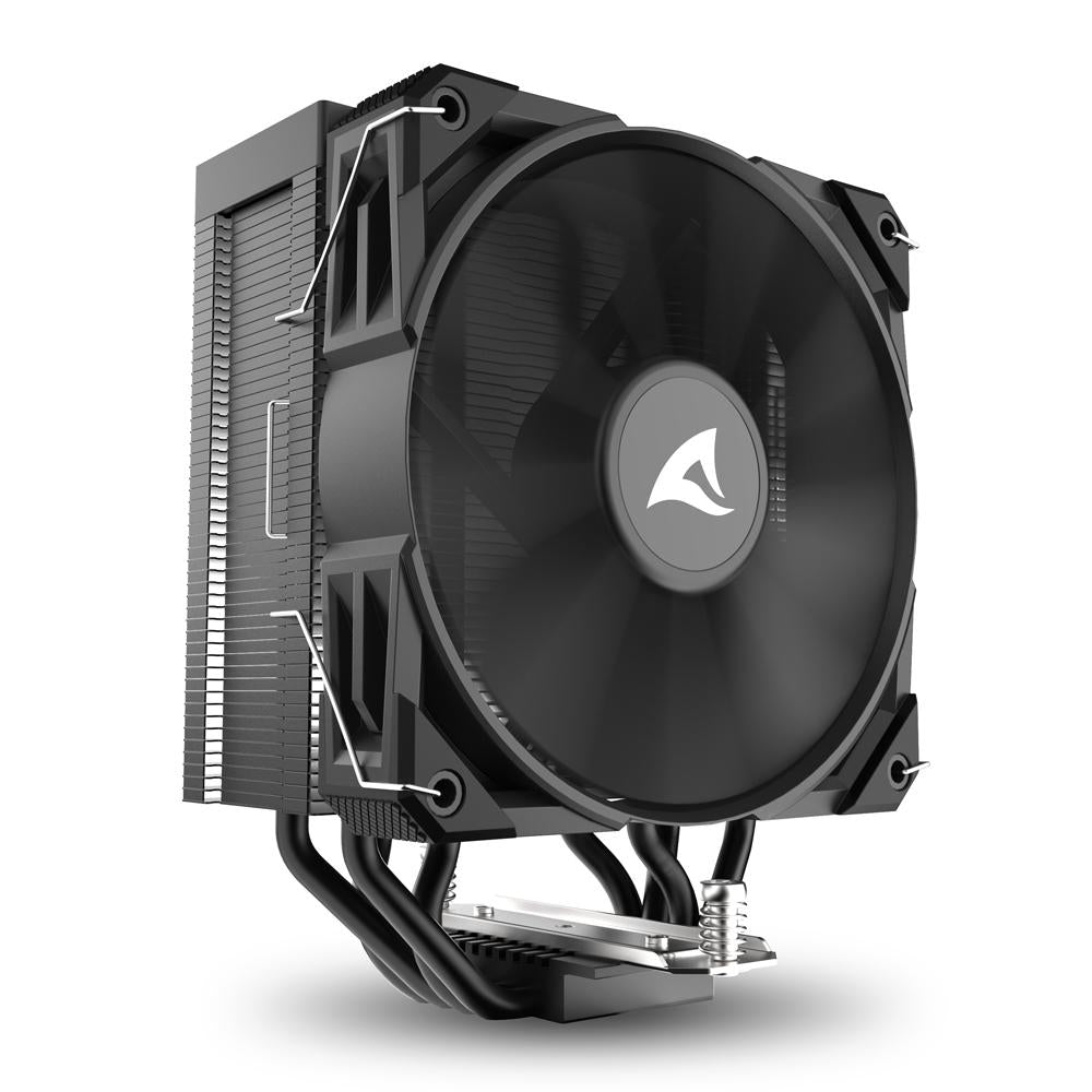 Sharkoon A40 Black 220W TDP 4-Heatpipe 120mm PWM FDB CPU Air Cooler Sharkoon