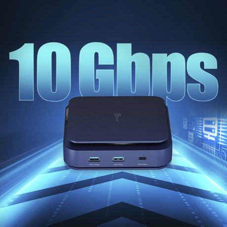 j5create JCD3196-N – dual HDMI-dock, mørkeblå – Illustration af 10 Gbit/s USB