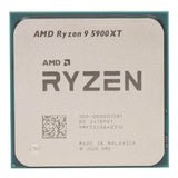 AMD Ryzen 9 5900XT trayprocessor – AM4, set ovenfra med model og MPN