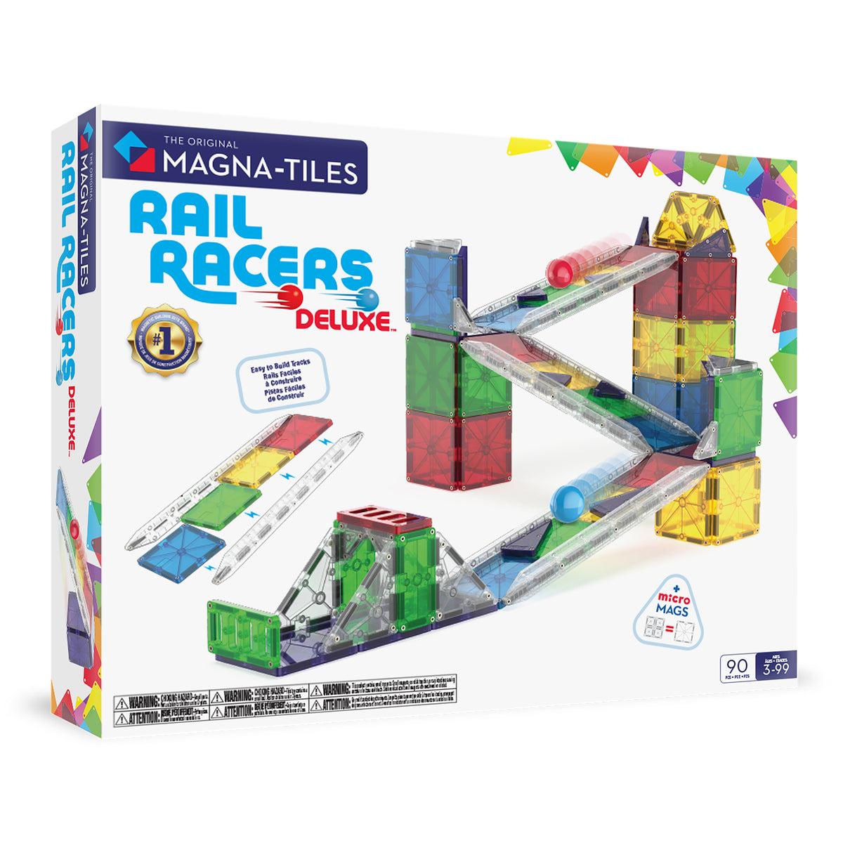 MAGNA-TILES - Rail Racers Deluxe™ 90 Piece Set (90361) Magna Tiles