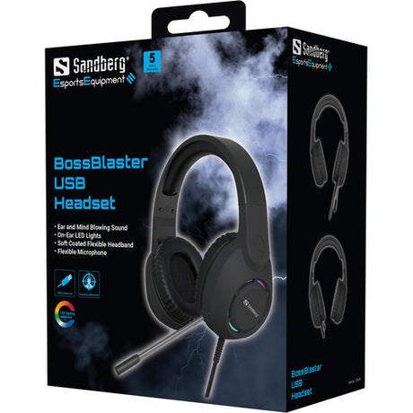 Sandberg BossBlaster USB Gaming Headset - Sort Sandberg