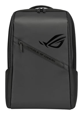ASUS ROG Ranger 16 BP2501 rygsæk, sort – forside med ROG-logo og skrå lynlås