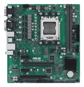 ASUS PRO A620M-C-CSM – grønt bundkort set ovenfra