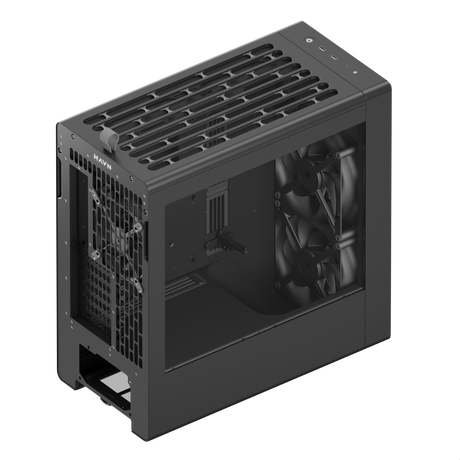 HAVN BF 360 Flow – sort Mid Tower kabinet med præinstallerede high-performance fans HAVN