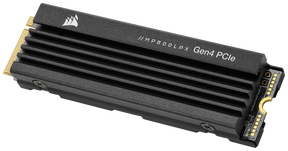 Corsair MP600 PRO LPX – 2 TB PCIe 4.0 NVMe SSD med køleprofil – set skråt fra siden