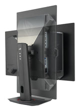 ASUS ROG Strix XG27ACDNG – 26,5" QD-OLED – 1440p – 360 Hz – skærm i portrættilstand set bagfra