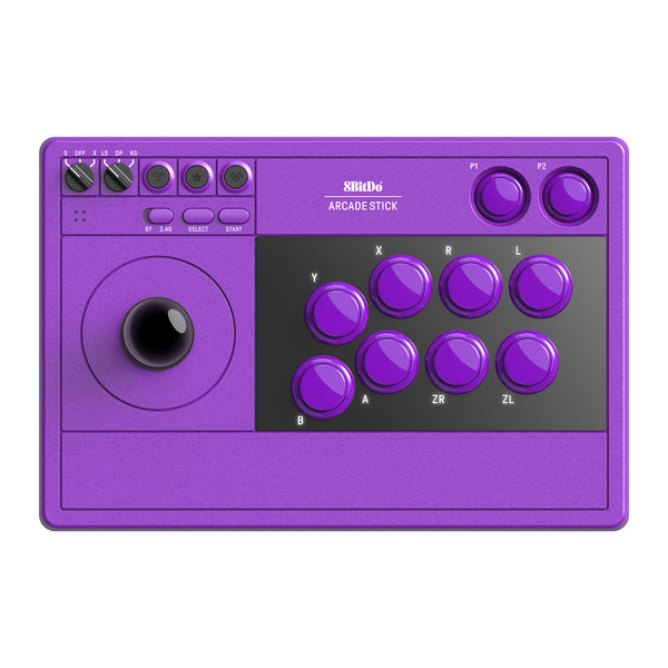 8BitDo Arcade Stick til Switch og PC – lilla