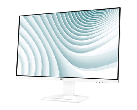 MSI PRO MP273AWDE – 27″ skærm, 1920 × 1080, 100 Hz, hvid – forside set skråt fra højre