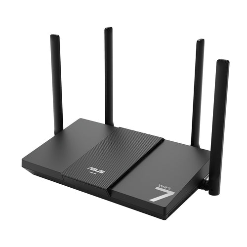 ASUS RT-BE50 Wi-Fi 7-router set skråt ovenfra