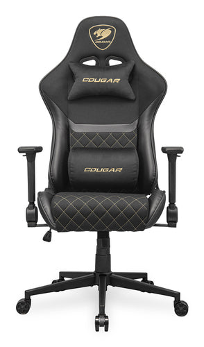 COUGAR Armor One V2 Gold F, PVC/stof, sort gamingstol – produktvisning