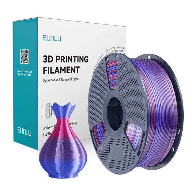 Sunlu PLA+ Silk filament – Rainbow 02, 1,75 mm, 1 kg