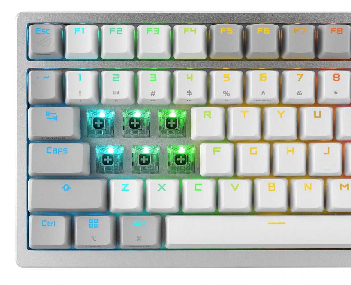 ASUS ROG AZOTH MOONLIGHT WHITE 75% Wireless DIY Custom RGB Gaming Keyboard, NX Red Switches, OLED Display, PBT ASUS