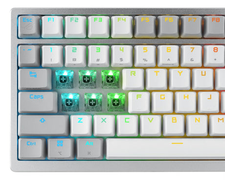 ASUS ROG AZOTH MOONLIGHT WHITE 75% Wireless DIY Custom RGB Gaming Keyboard, NX Red Switches, OLED Display, PBT ASUS
