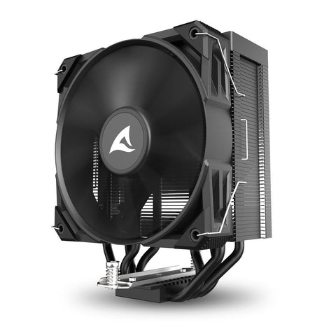 Sharkoon A40 Black 220W TDP 4-Heatpipe 120mm PWM FDB CPU Air Cooler Sharkoon