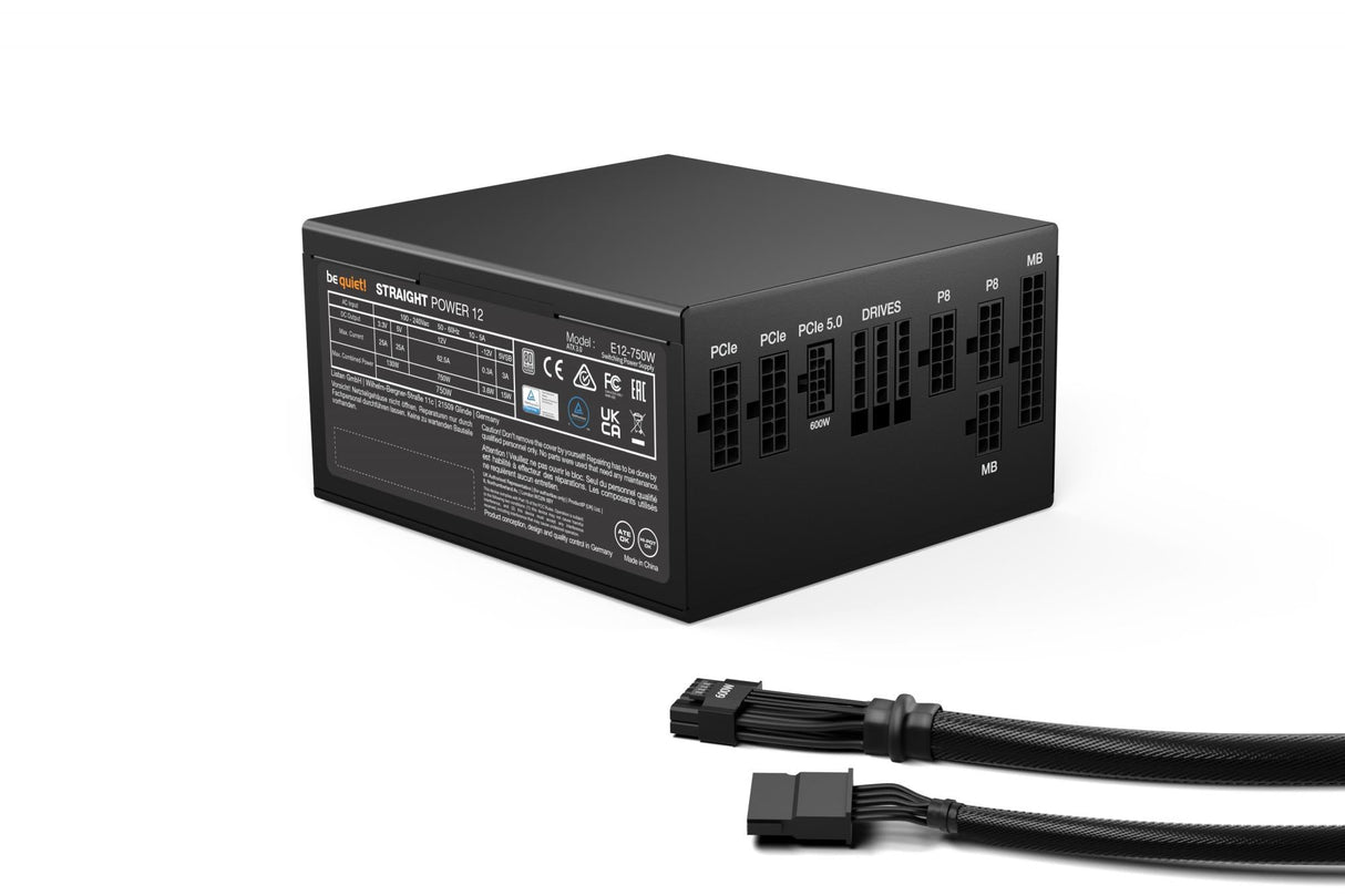 be quiet! Straight Power 12 Platinum 750W ATX3.0, PC power supply (black, 1x 12VHPWR, 4x PCIe, cable management, 750 watts) Be quiet