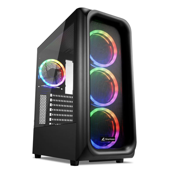 Sharkoon TK5M RGB, Tower-Gehäuse, schwarz, gehärtetes Glas - Fenster