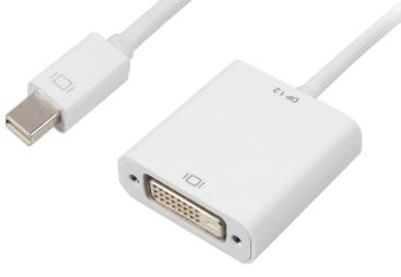 Hvid Sharkoon Mini DisplayPort til DVI-D adapter