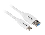 Hvidt Sharkoon USB-A til USB-C kabel på 50 cm
