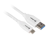 Hvidt Sharkoon USB-A til USB-C-kabel med hanstik