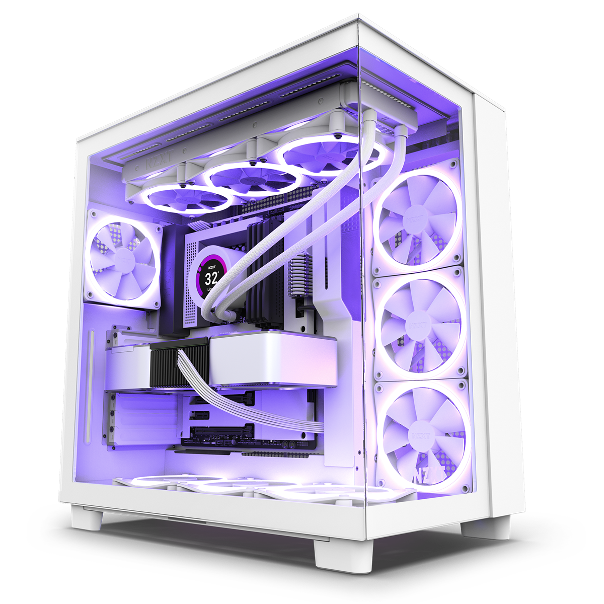 NZXT H9 Flow Weißes Zweikammer-Mid-Tower-Gehäuse 