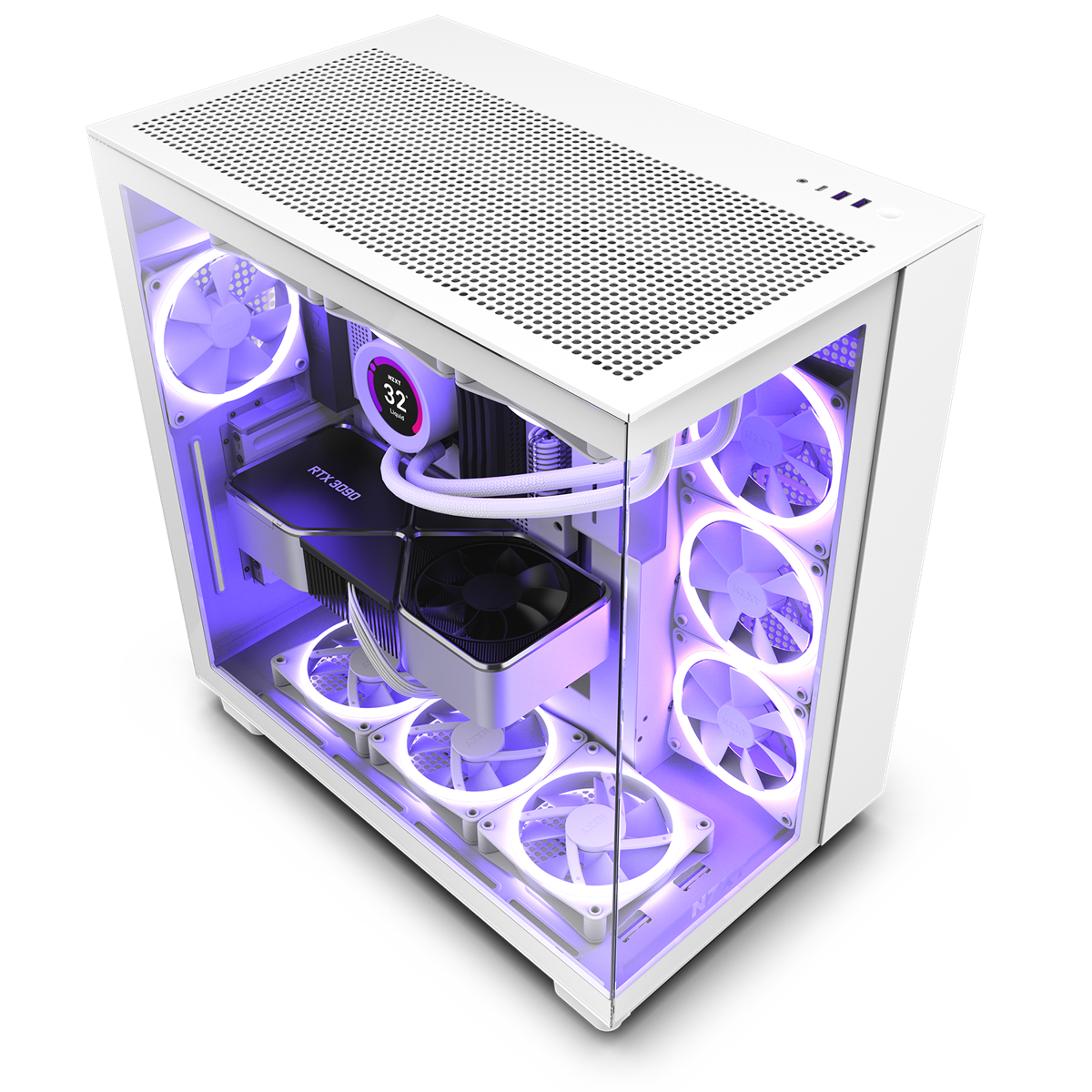 NZXT H9 Flow Weißes Zweikammer-Mid-Tower-Gehäuse 