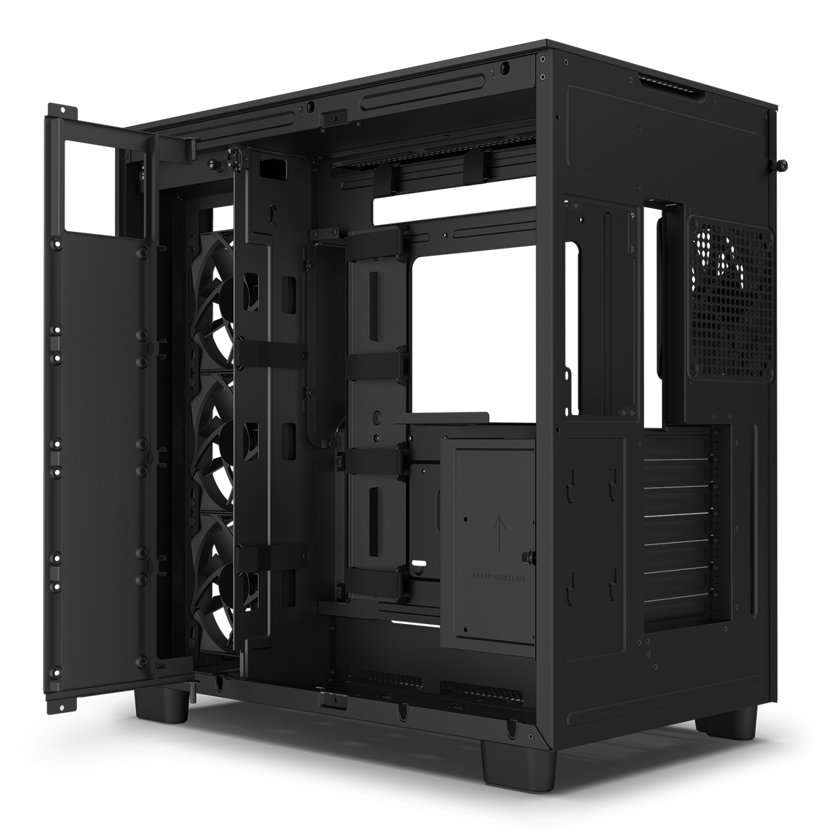 NZXT H9 Flow Schwarzes Zweikammer-Mid-Tower-Gehäuse 