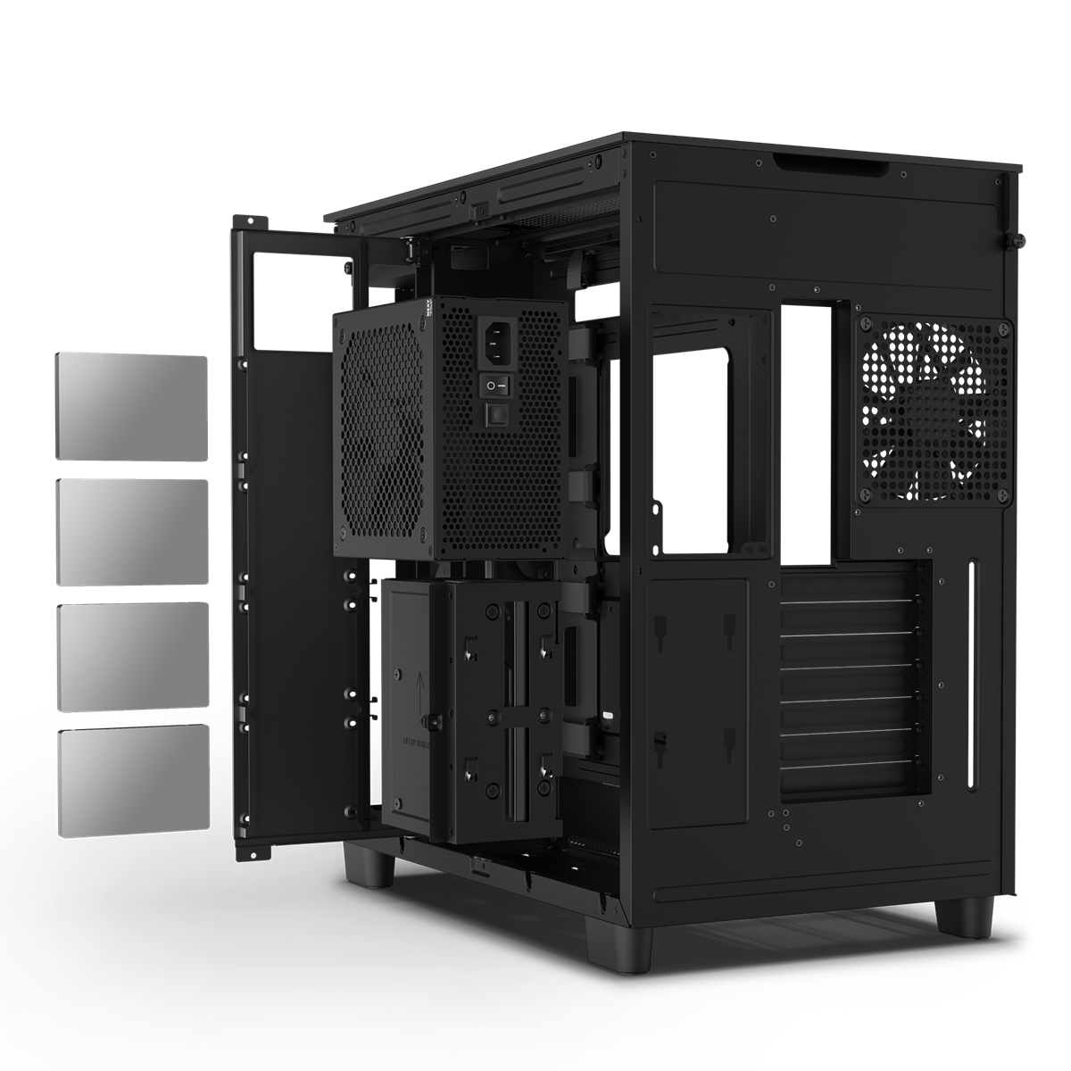 NZXT H9 Flow Schwarzes Zweikammer-Mid-Tower-Gehäuse 