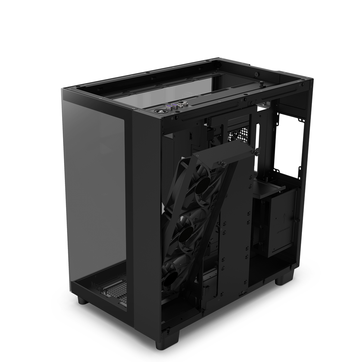 NZXT H9 Flow Schwarzes Zweikammer-Mid-Tower-Gehäuse 