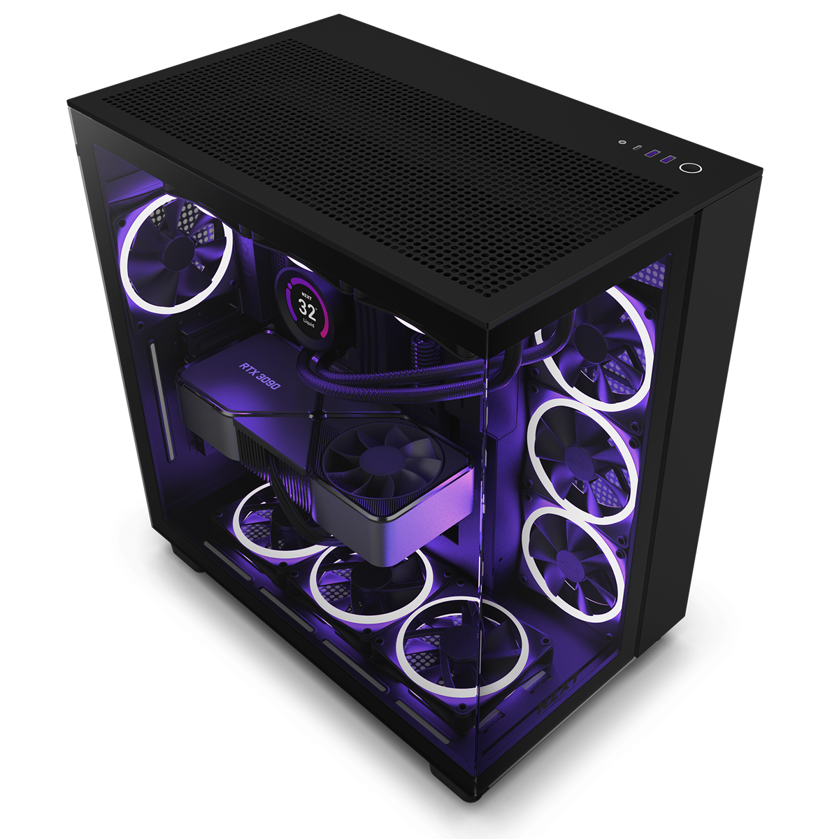 NZXT H9 Flow Schwarzes Zweikammer-Mid-Tower-Gehäuse 