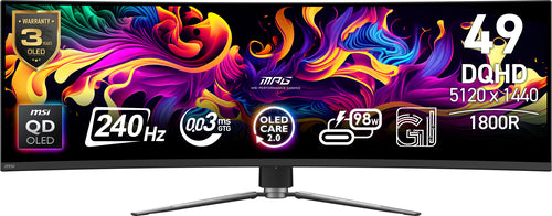MSI MPG 491CQPX QD-OLED – 49″ gamingskærm, 5120 × 1440, 240 Hz