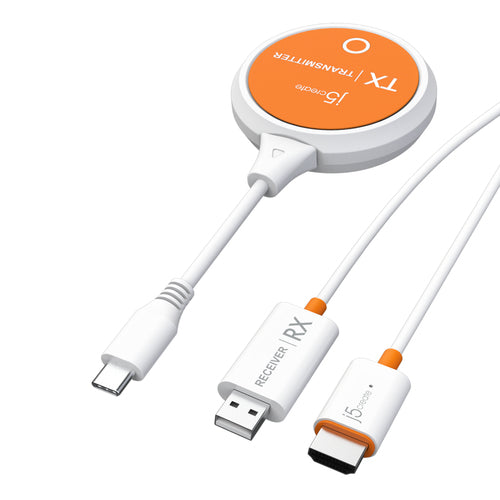 j5create ScreenCast – USB-C til trådløs HDMI – JVAW62 – sættet med orange sender