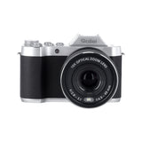 Rollei Powerflex 10x Retro – 10× optisk zoom – Front med sort hus og sølvfarvet top