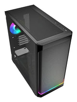 Sharkoon MK4W RGB Strip Black Mesh Front Tempered Glass ARGB Strip 4x 120mm Fans USB-C BTF Micro-ATX Gaming PC Case Sharkoon