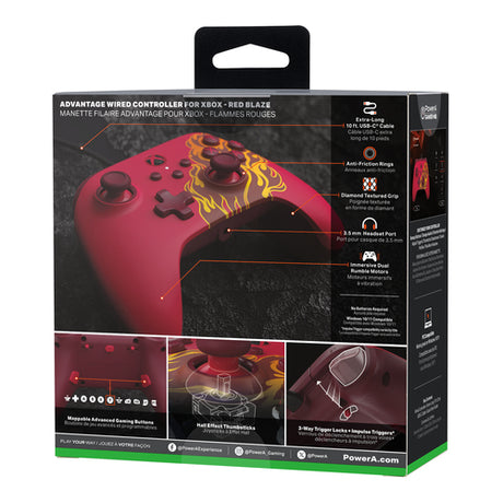 PowerA Advantage kablet controller – Red Blaze – Xbox/PC – emballagens bagside