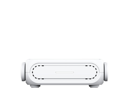 Hvid ASUS RT-BE58 Go rejserouter – forfra med foldede antenner