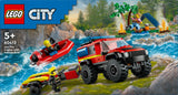 LEGO 60412 City fire off-road vehicle with rescue boat, construction toy LEGO