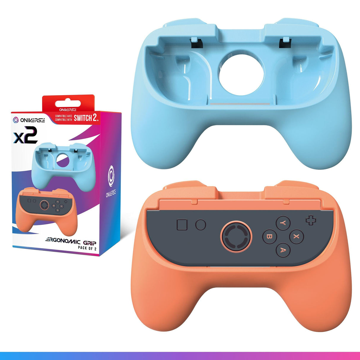 Oniverse Nsw2 Pack Of 2 Ergonomic Grips - Orange/Blue ONIVERSE