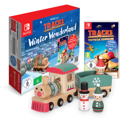 Maxx Tech Tracks Winter Wonderland Kit Nintendo Switch – Sæt med tog, figurer og spilæske