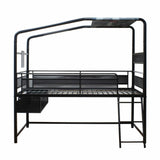 XROCKER CONTRA MID-SLEEPER GAMING BUNK BED WITH REVERSIBLE PROFILE - BLACK AND CAMO XROCKER